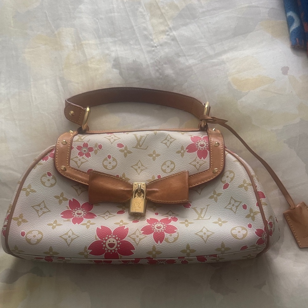 Louis Vuitton Pink and Tan Floral Clutch